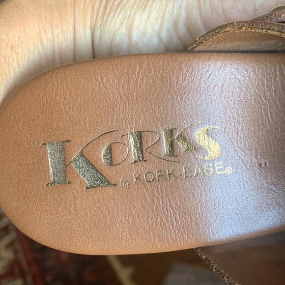 Vintage BOHO Brown Leather “Korks” by Kork- Ease Mules/Clogs 3 3/4” heels size 7 - Picture 6 of 12